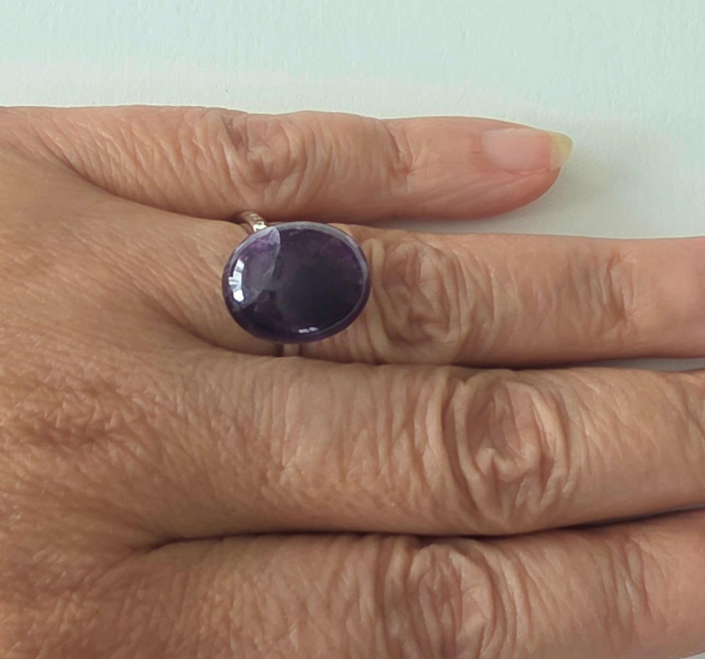 Anelli: Moderner Cabochon Natur-Amethyst Silberring 925 - Neu – Nuovo e nell'imballaggio originale da Uetikon am See venduto da Coralreef 8