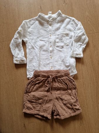 Sommer Set: Musselin Hemd & Shorts Gr. 92