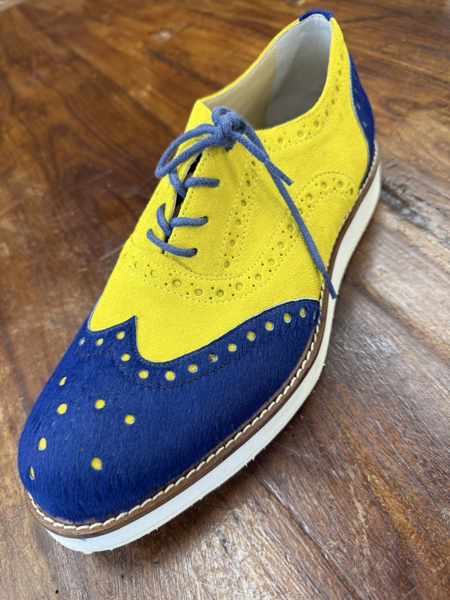 Scarpe da uomo: Gelb/Blau – Gr. 39 – Echte Eyecatcher! – Nuovo (secondo la descrizione) da Zuzwil SG venduto da Pomy 1