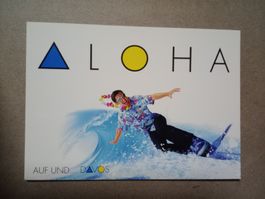 AK Werbung Davos ALOHA Snowboarder