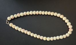 Schwere Vintage Korallenkette -Weiss/Rosa