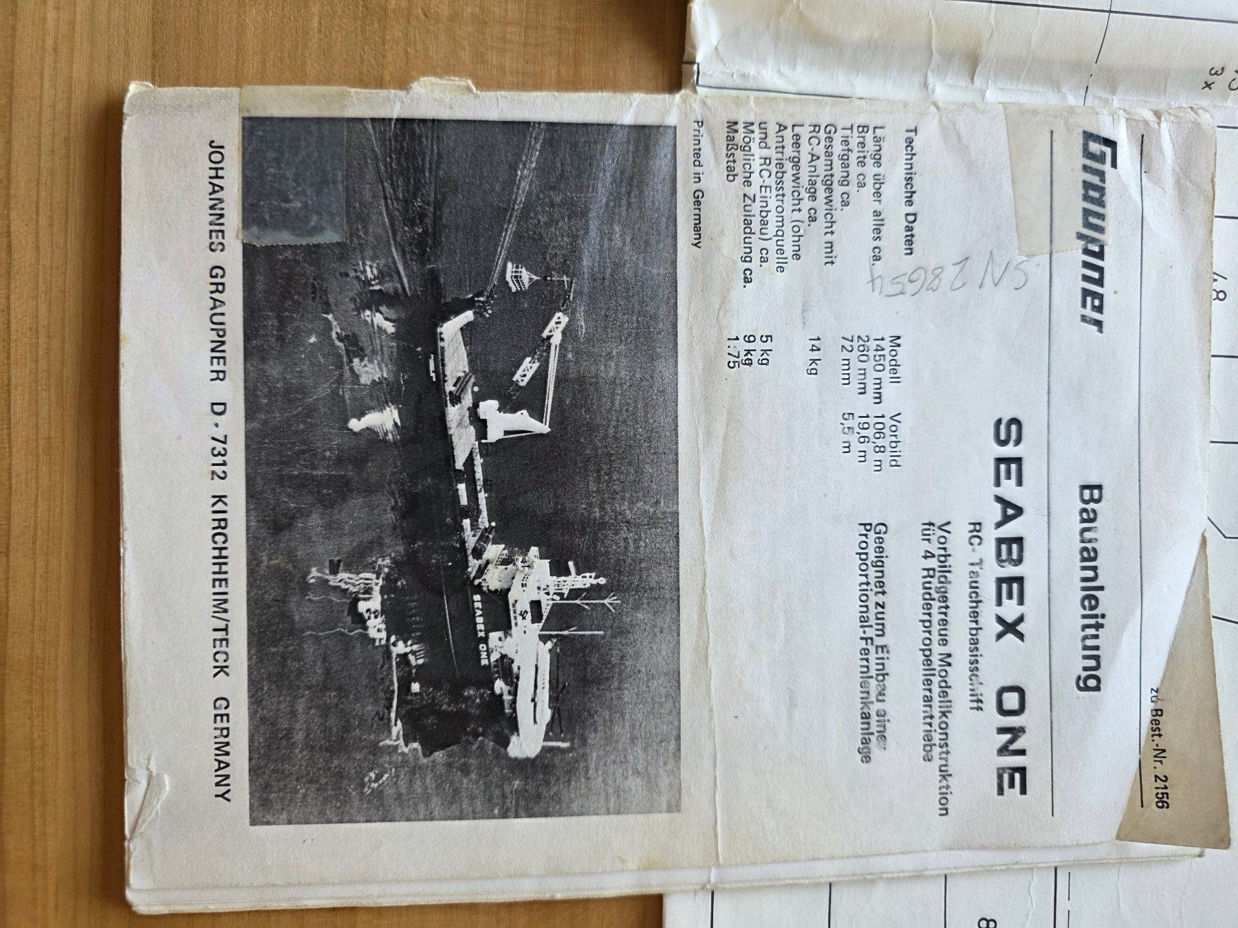 Graupner RC Modellbau: Original Pläne Seabex One – Gebraucht aus Horw von galaga65 1