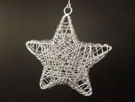Weihnachtsstern / Stern aus Draht mit Glitzer