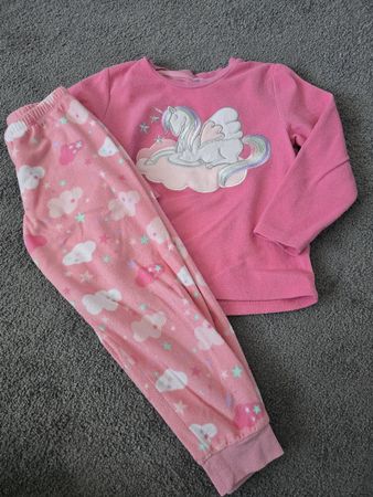 Mädchen Pyjama Grösse 110 Einhorn pink Fleece