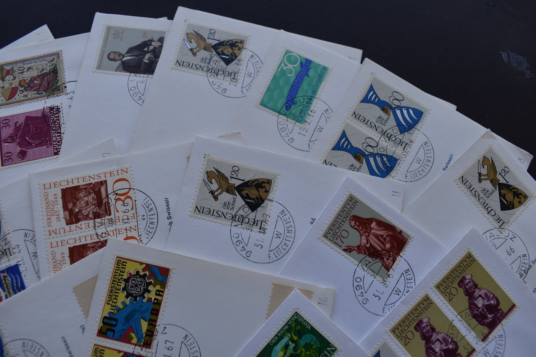 Buste & buste per spedizione: 17 Flugpost Briefe Lichtenstein      B1208Y – Usato da Bettingen venduto da Gluscht-Oase 2