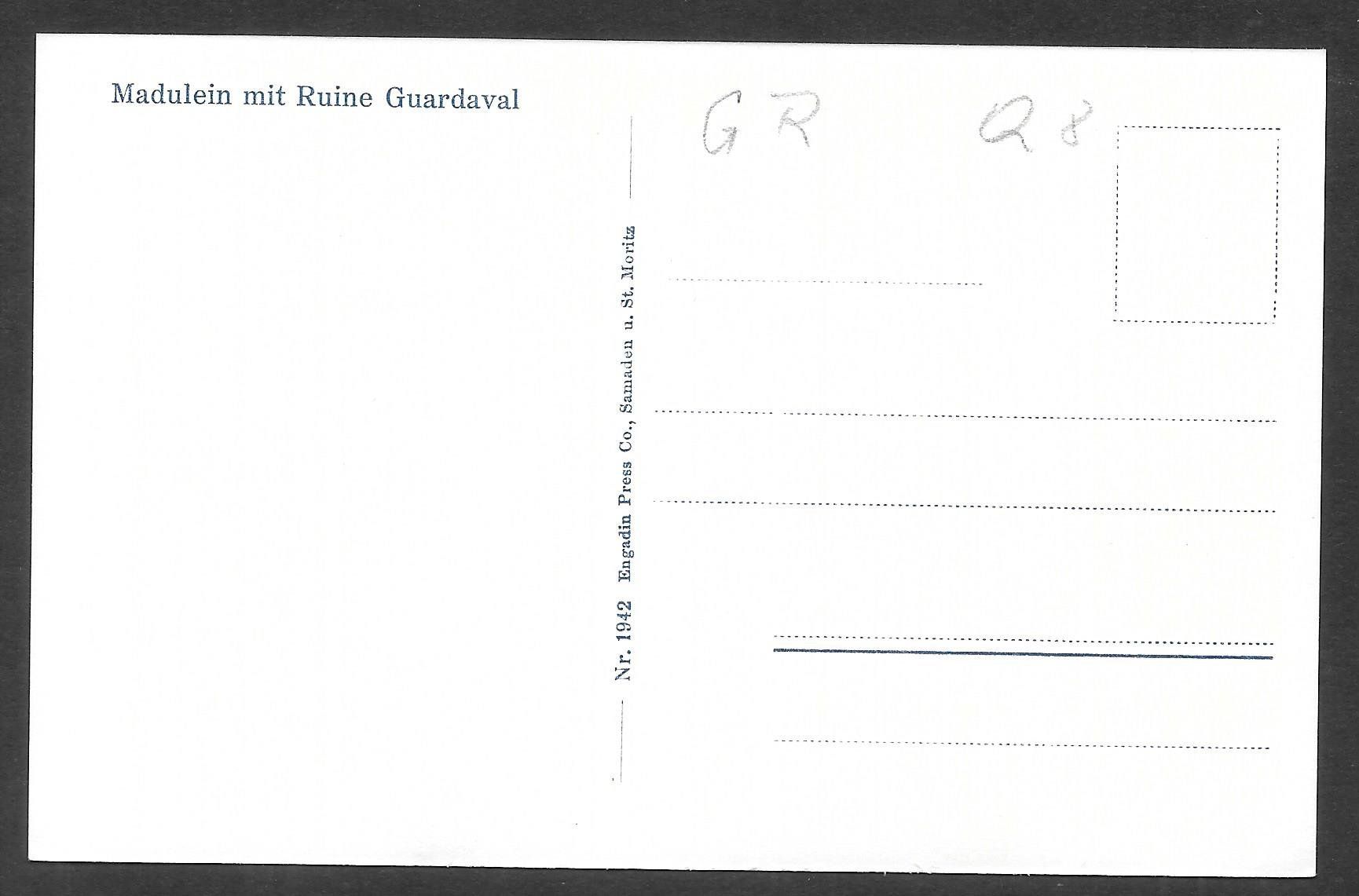 Cartoline postali: Madulain mit Ruine Guardaval – Usato da Olten venduto da clotaldi 1