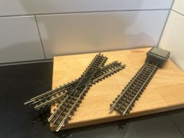 Modelleisenbahn Gleise Kreuzung mit Prellbock gebraucht