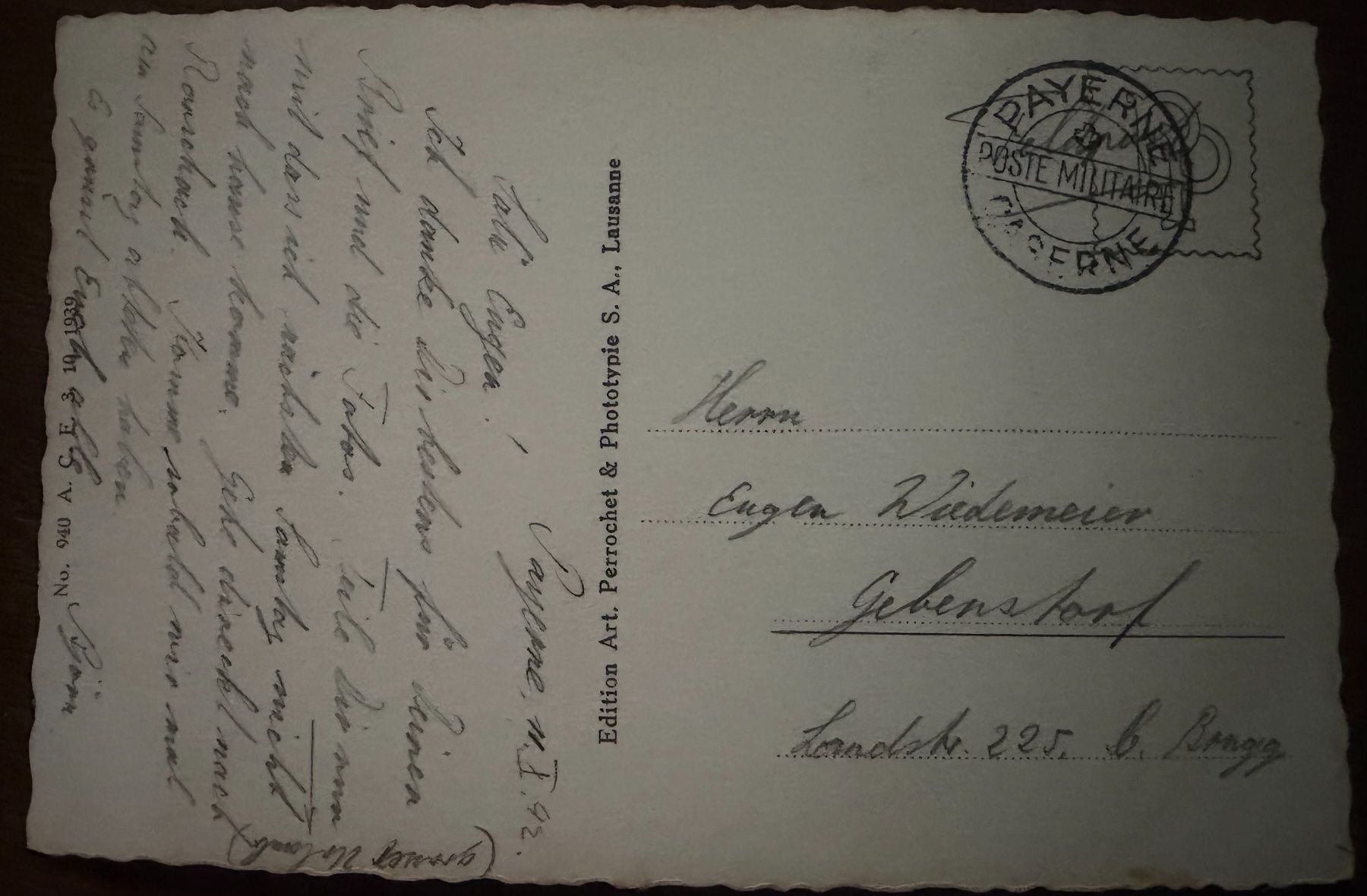 Cartes postales: PAYERNE - Militärpost 1942 - Ansichtskarte – D'occasion à Tegerfelden par siebenmacky 1