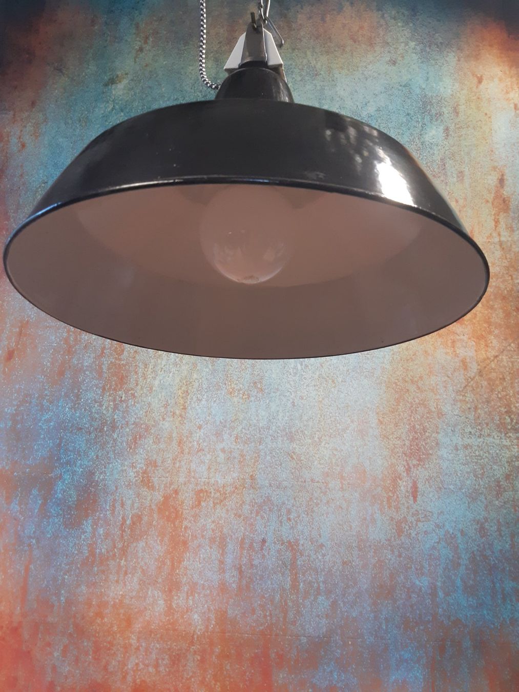 Lampade: Restaurierte alte Emaille Industrie Lampe – Usato da Winterthur venduto da lampenretter 2