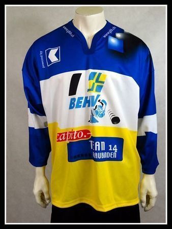 BEHV #26 MATCH WORN TRIKOT EISHOCKEY GRAUBÜNDEN HCD EHC CHUR