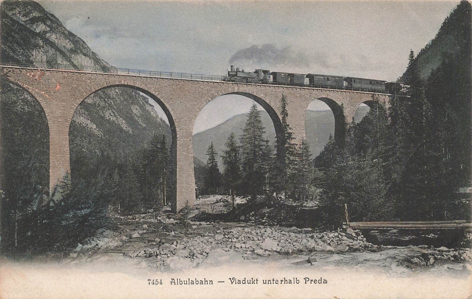 Cartoline postali: Preda GR Albulabahn eisenbahnviadukt bahn – Usato da Biasca venduto da Blenio71