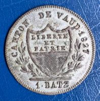 1 Batzen Kanton Waadt 1827 schön!