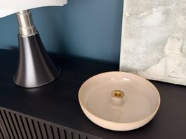Fritz Hansen Dekoschale mit Kerzenhalter Keramik Handmade