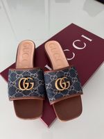 Gucci Pantoletten Denim GG Logo Grösse 38.5 gebraucht