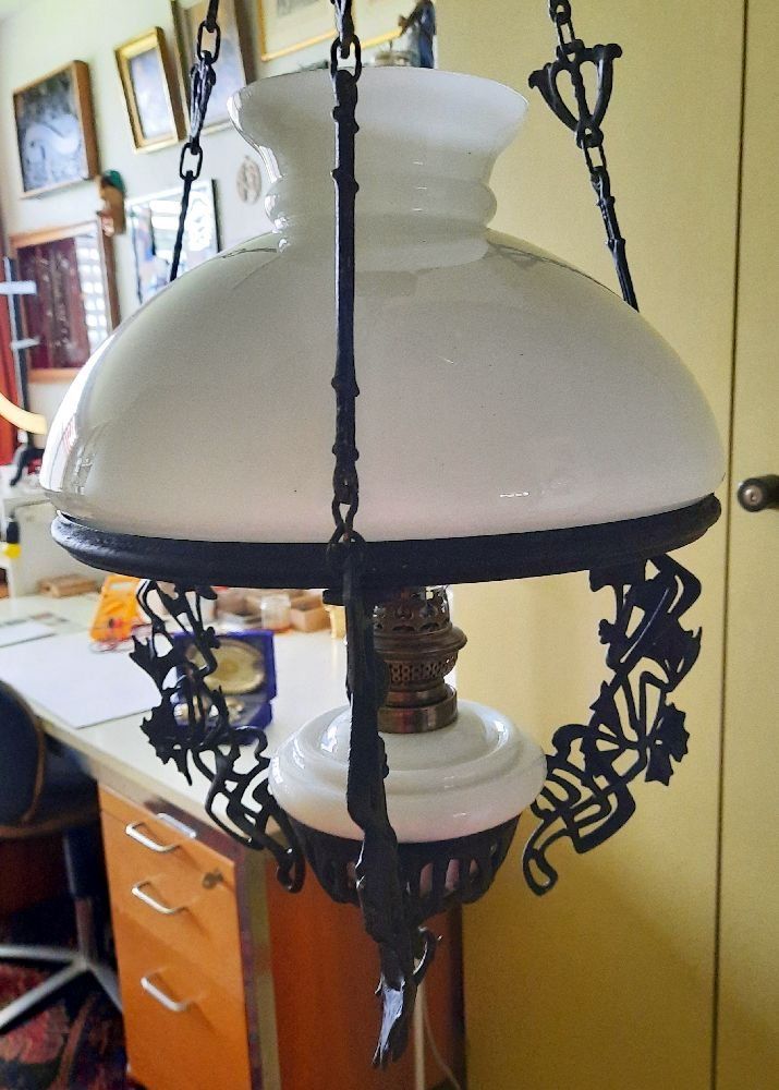 Lampade: klassische Petrollampe hängend – Usato da Eschenbach venduto da Alicekunst 5