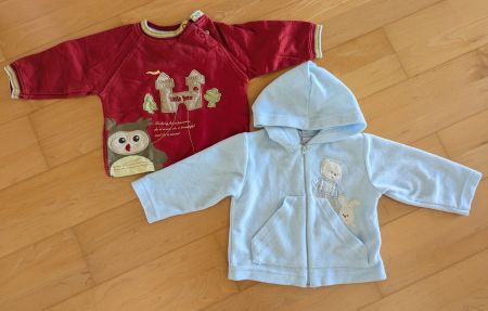 2er-Set Baby Oberteile: Fleece-Jäckli & Pullover – Gr. 68