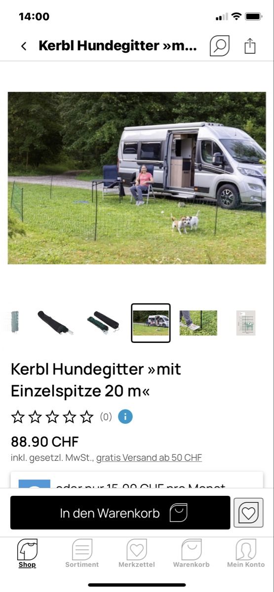Sonstiges: Kerbl Hundegitter mit Einzelspitze 20 m – Gebraucht aus Malix von Bigbonsay