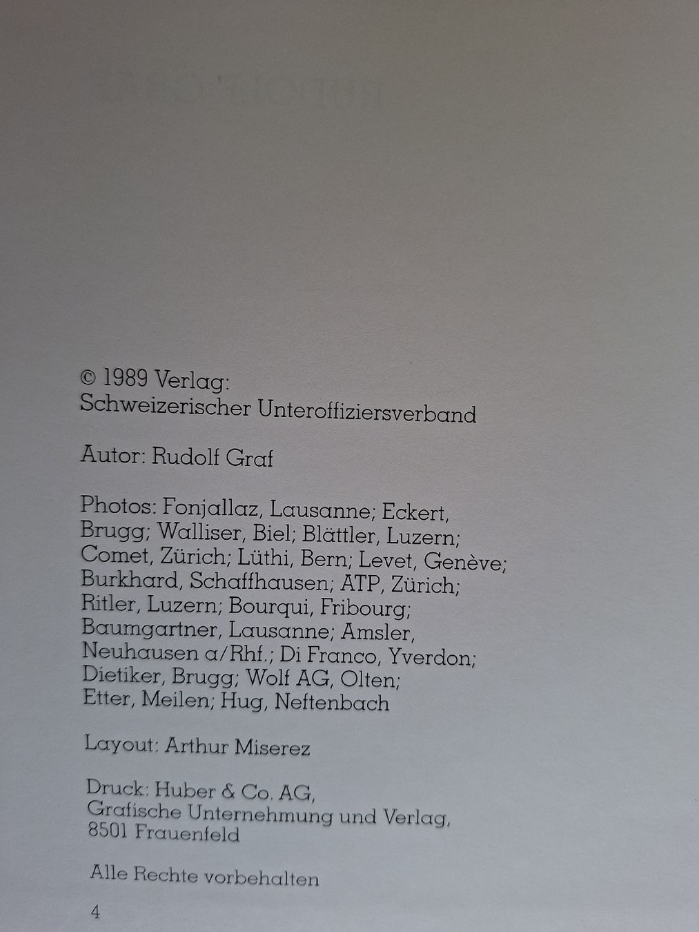 Libri: Schweizer Armee Militär Buch von 1989 – Usato da Schwanden Sigrisw venduto da cadieux71 1
