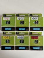6 DYMO D1 Etikettenbänder 12mm x 7m neu