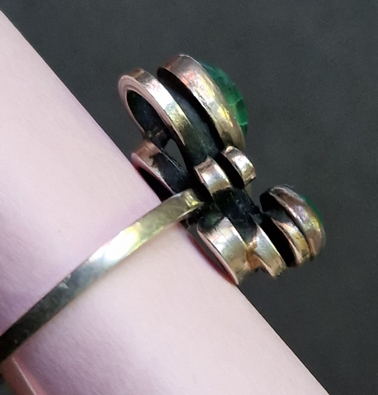 Bagues: Ring Silber mit Malachit Steinen Durchmesser 1,5cm – D'occasion à Seengen par Seestern77 2