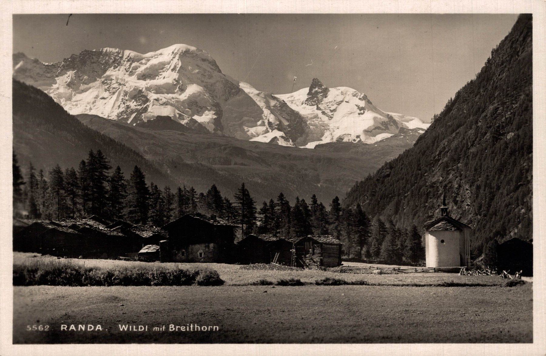 Cartoline postali: Randa. Wildi mit Breithorn – Usato da Bronschhofen venduto da Astore