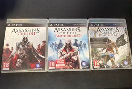 Lot Assassins Creed 2 + Brotherhood + IV Black Flag PS3