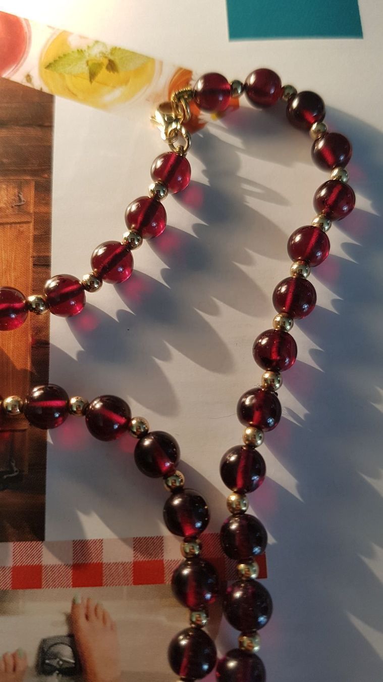 Catenine: Goldkugel - Kette mit Granatsteinen – Nuovo (secondo la descrizione) da Unterägeri venduto da Altgoldschmuck 3