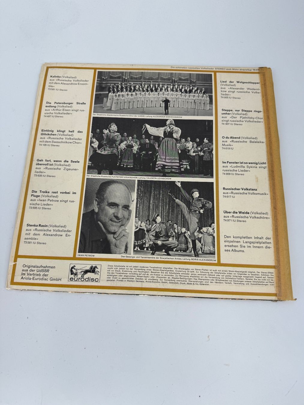 Dischi in vinile: Die schönsten russischen Volkslieder LP/ Schallplatte – Usato da Auenstein venduto da moin. 1