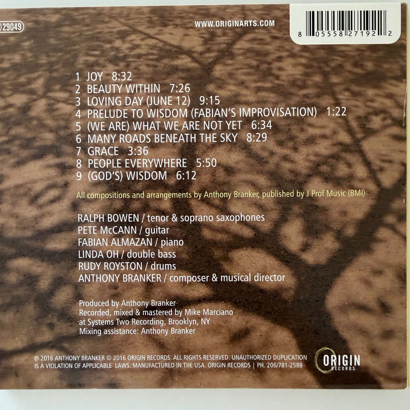 CDs: Anthony Branker & Imagine - Beauty Within (CD Origin) 2016 – Gebraucht aus Zug von Mirare9 4