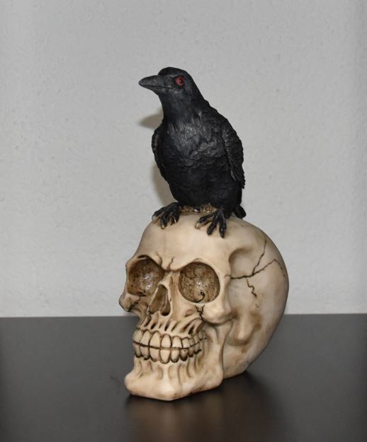 Statuette: Totenkopf mit Rabe – Nuovo e nell'imballaggio originale da Menziken venduto da mrpaedu 4