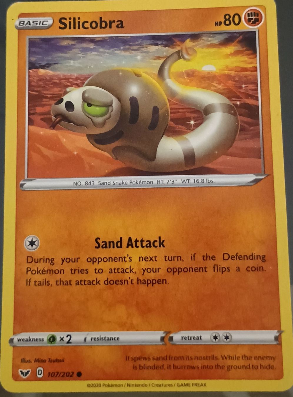 Pokémon Carte collezionabili: Silicobra Pokémon Card - Sand Attack - Great Condition! – Usato da Murten venduto da Palli23
