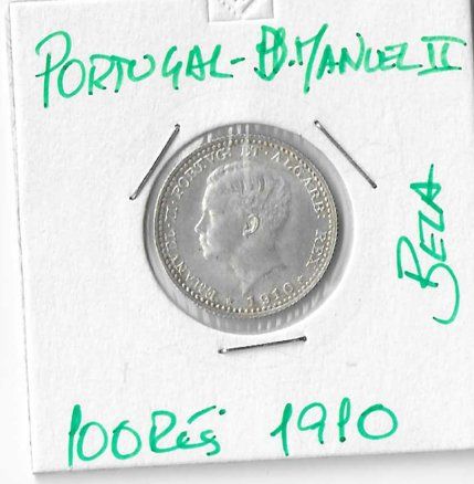 Alle Münzen: 100 reis 1910 D.Manuel II en argent – Gebraucht aus Montreux von altoby