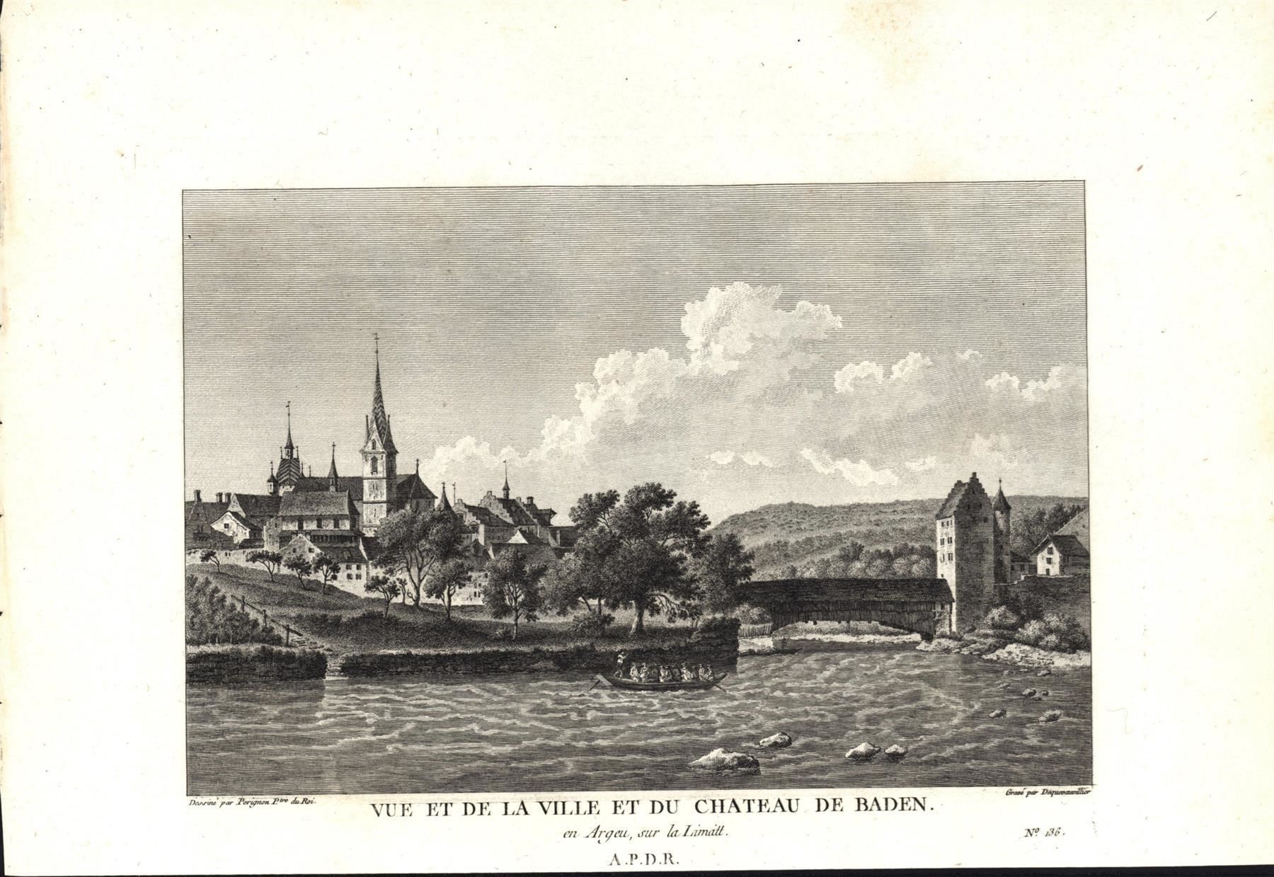 Incisioni: Baden Originalkupferstich 1780 – Usato da Rafz venduto da Helvet32
