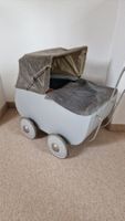 Puppenwagen Antik Babywagen mit Verdeck und Federung