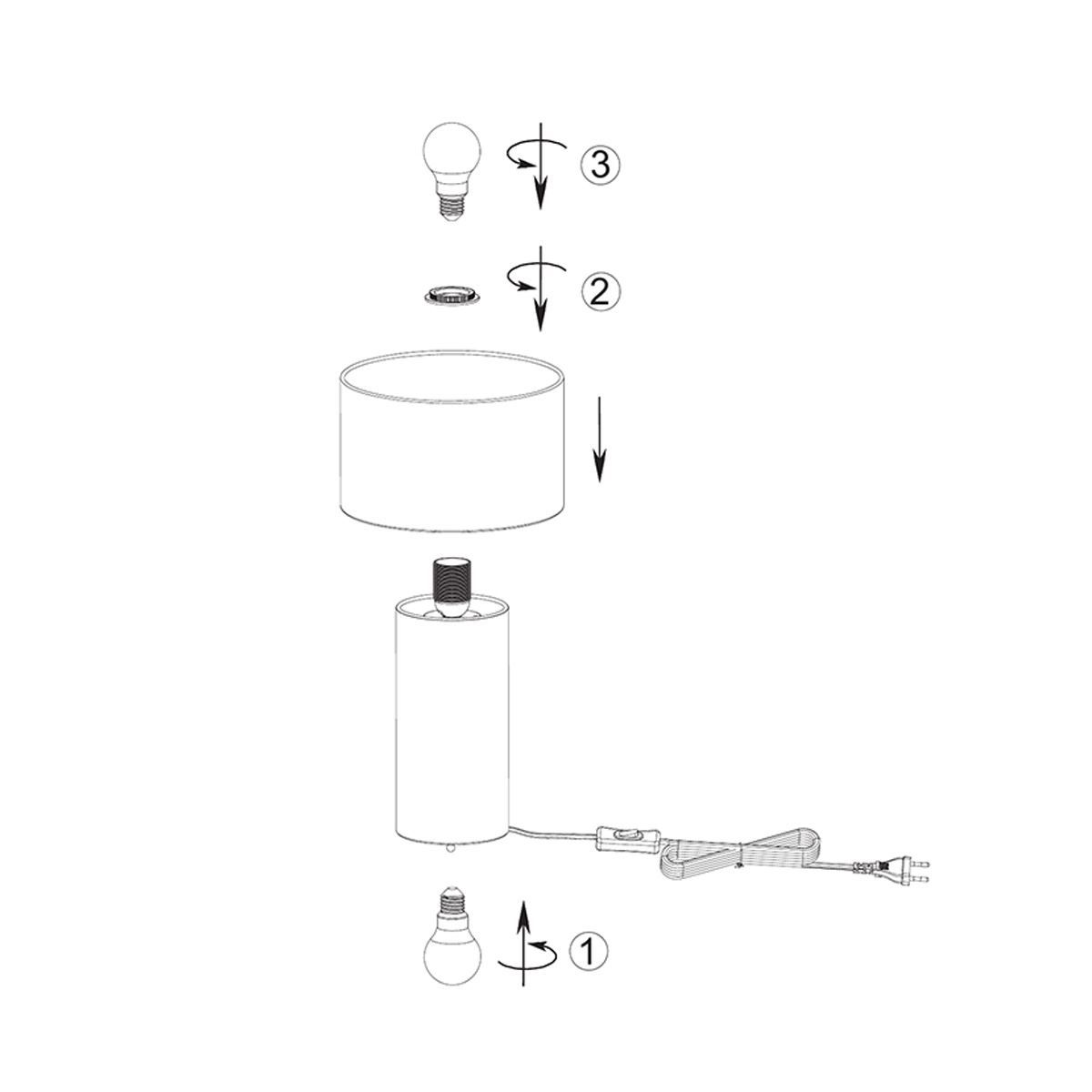 Lampade: Tischleuchte, Stoffschirm, 40 cm Höhe – Nuovo (secondo la descrizione) da Kreuzlingen venduto da Smart-Light 5