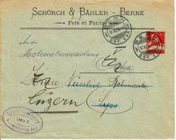 Brief, Ganzsache Bern 1914