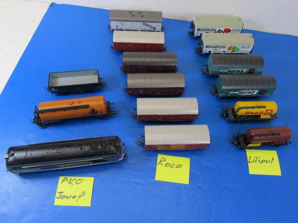 Jouef Diesellok, 14 Stk. Roco/ Liliput/ Pico Güterwagen. (Gebraucht) in ...