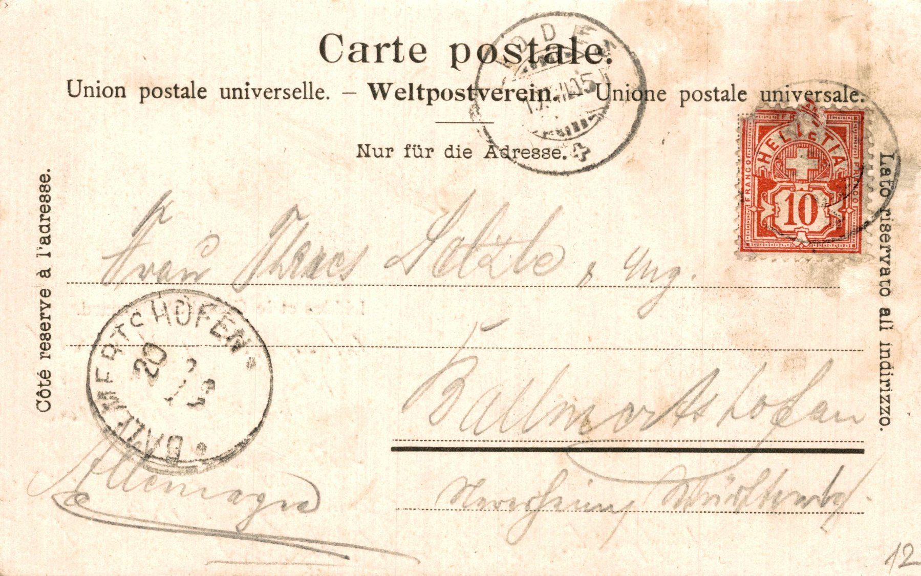 Cartoline postali: Liddes et le Grand St. Bernard – Usato da Bronschhofen venduto da Astore 1