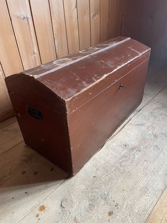 SUMTree Vintage Schatztruhe Holz - 20x11x11cm Mit Kartenmuster Für Dekoration & Aufbewahrung