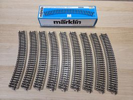 Märklin 9 x 5200 Gebogenes gleis M H0 (1)