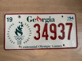 Rarität - Autokennzeichen Nummerschild Georgia Olympic Games