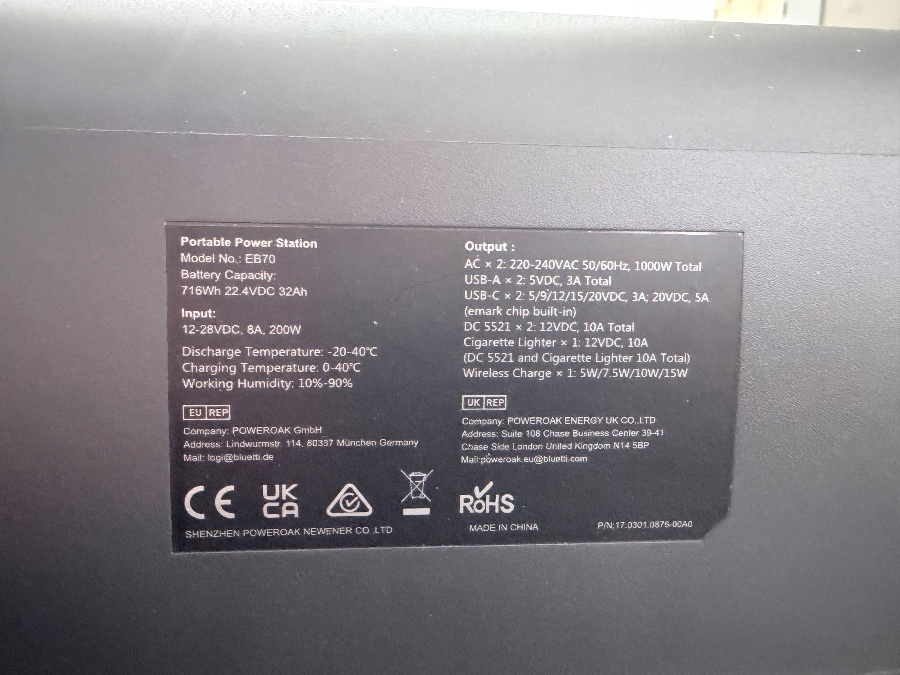 Bluetti Generatori di corrente: PowerOak Bluetti EB70 OVP – Usato da Basel venduto da a.61 3