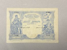 Serbien Königreich 10 Dinara 1887 