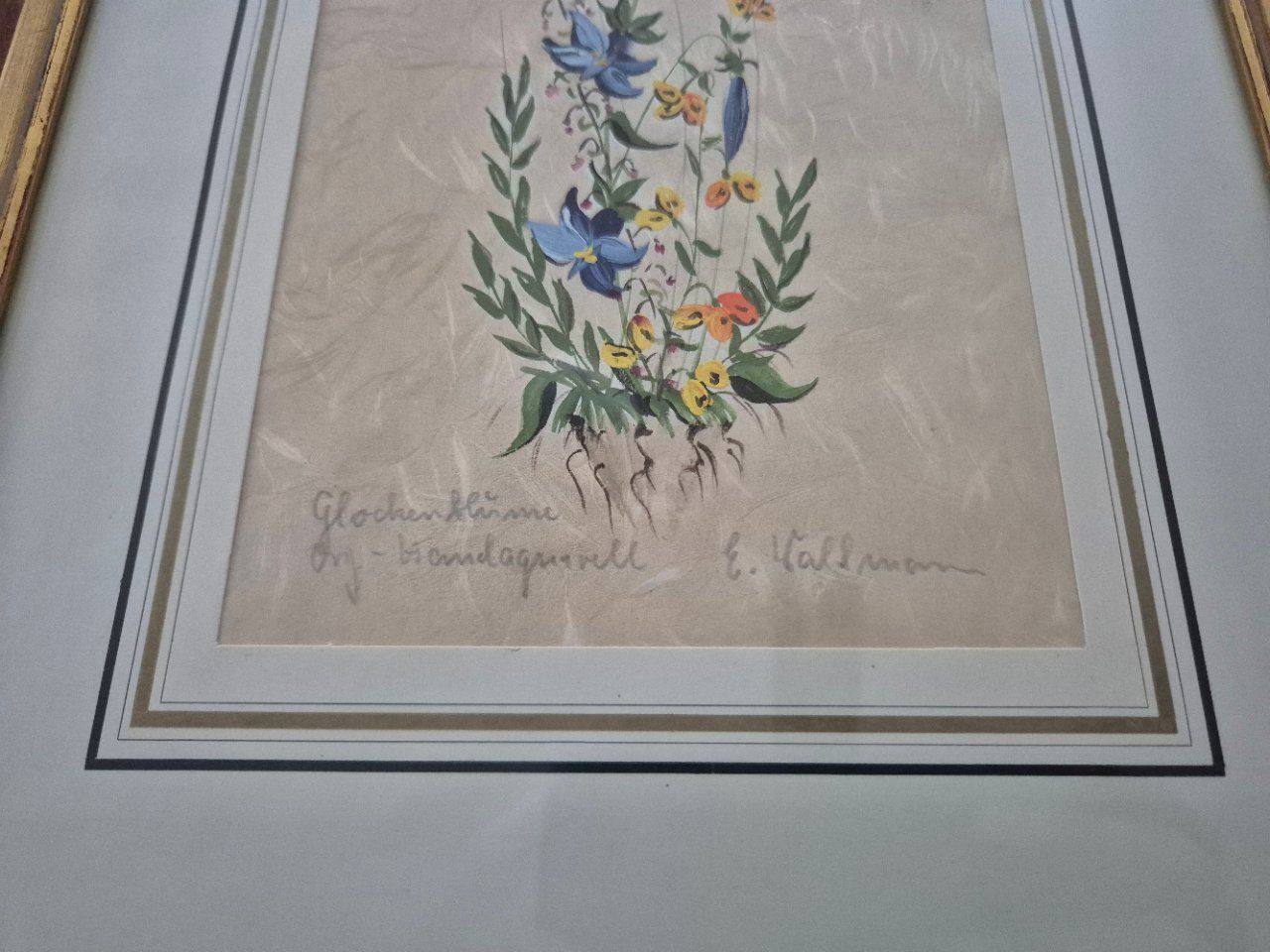 Dipinti: Glockenblume auf Pergamentpapier Handbemalt – Usato da Lalden venduto da aneleh58 1