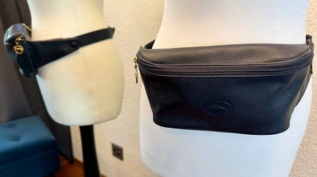 Vintage Longchamp Leder Bauchtasche / Belt Bag dunkelblau