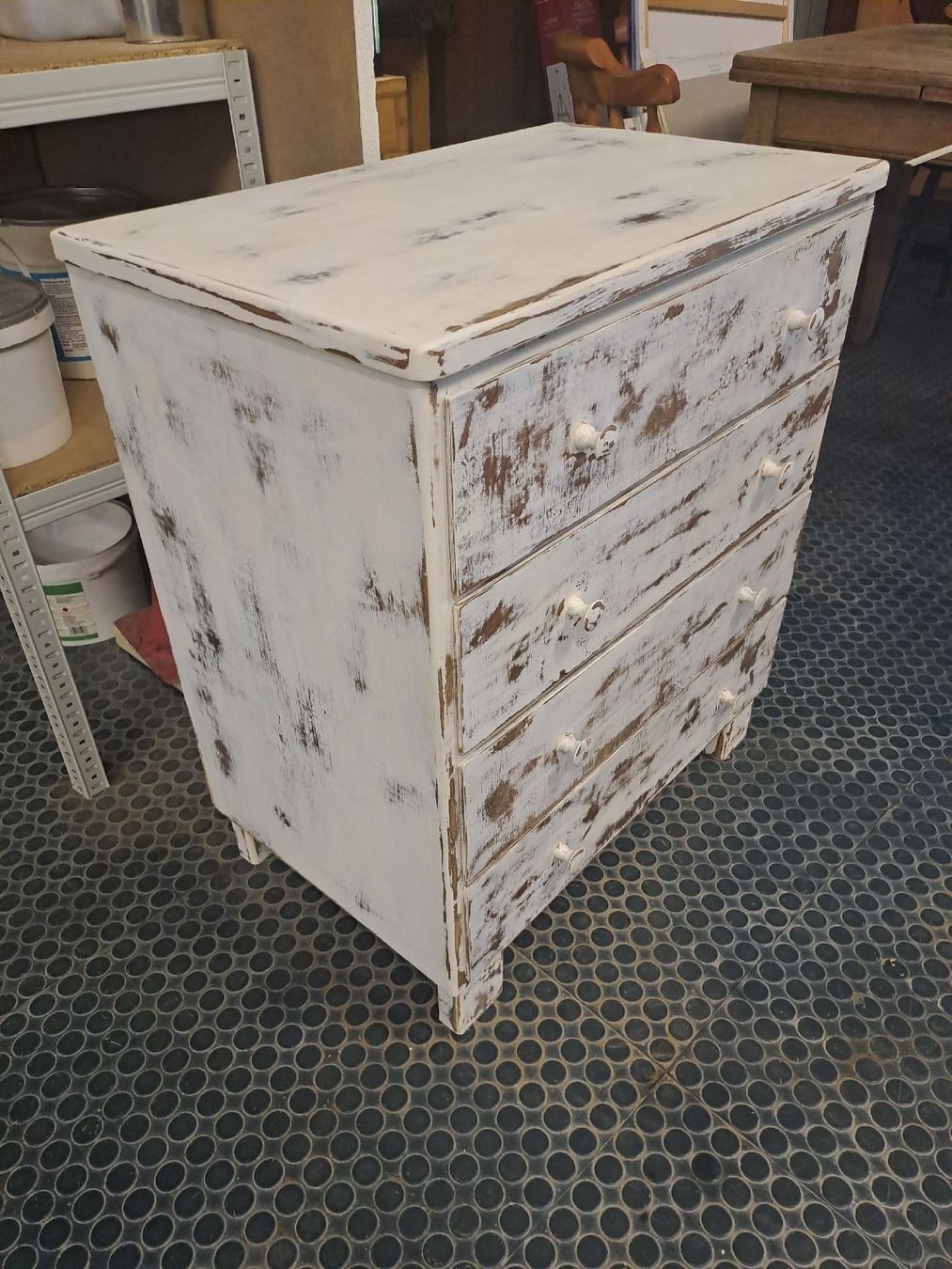 Cassettiere: Kommode weiss shabby chic Holz 4 Schubladen – Usato da Uster venduto da PierGiak 2