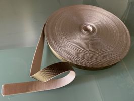 Bandoulière, largeur 25 mm, bicolore vert olive & blanc écru