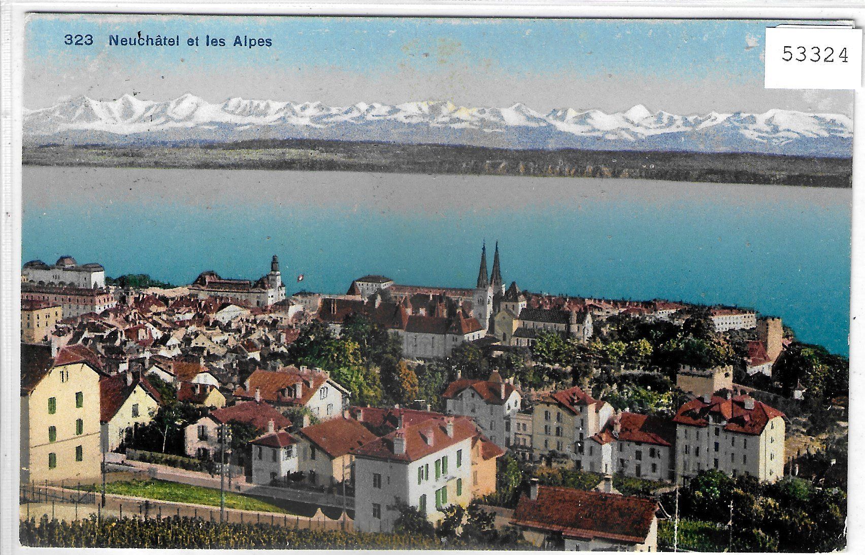 Cartoline postali: Neuchatel et les Alpes - Litho – Usato da Ettingen venduto da Kartenplanet
