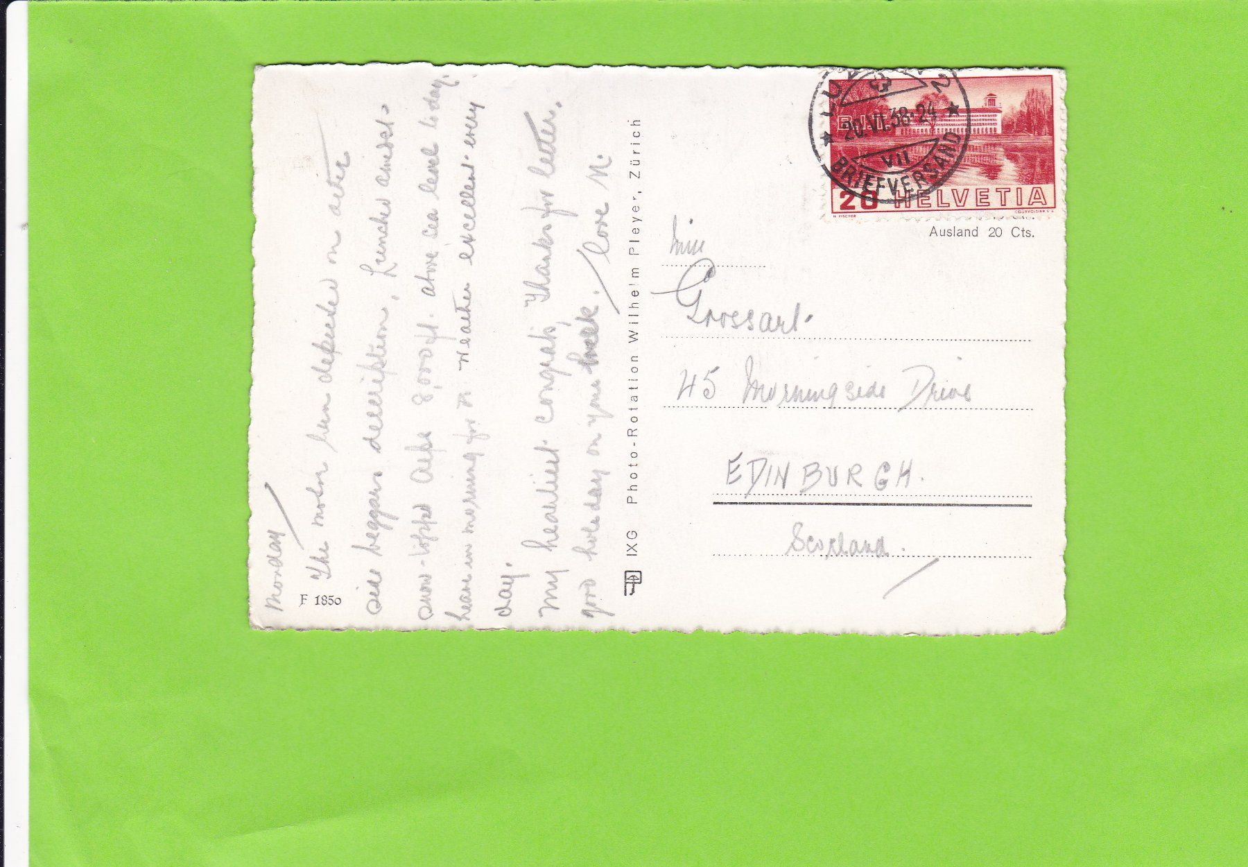 Cartoline postali: Furka-Rhonegletscher – Usato da St. Peterzell venduto da neckertal 1