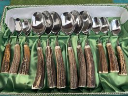 Besteckset mit Hirschhorn Griffen 13 Teilig im Koffer